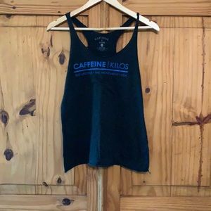 Caffeine & Kilos work out racer back shirt